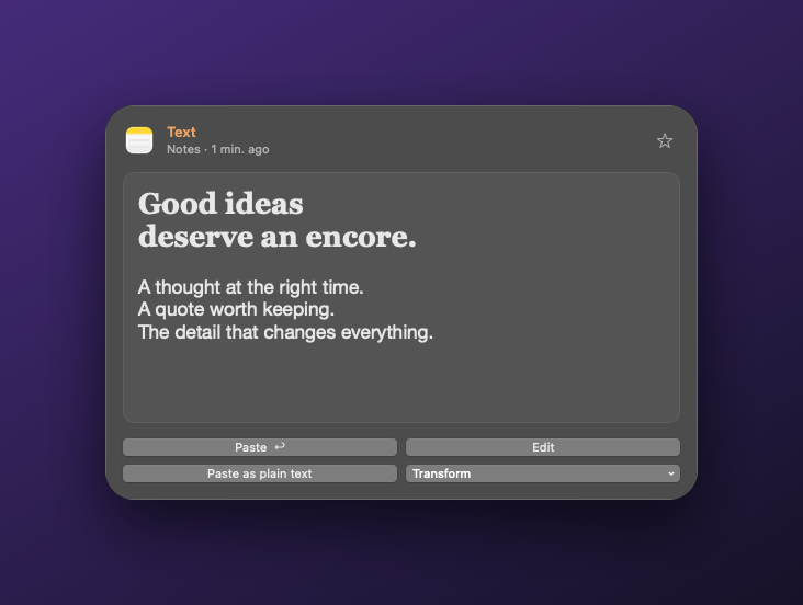 A large preview of an image card